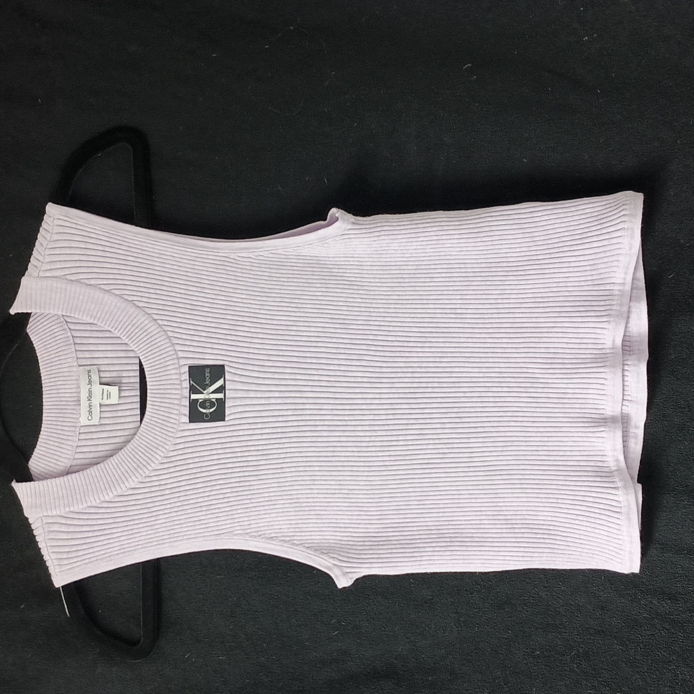 Calvin Klein Jeans Ribbed Cropped Logo Tank XL